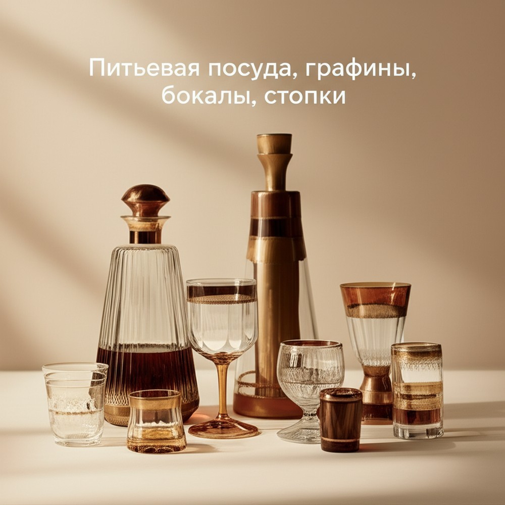 Питьевая посуда, графины, бокалы, стопки