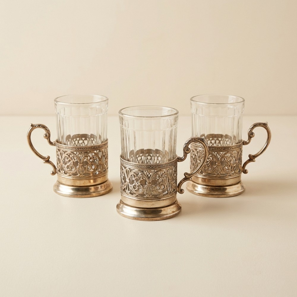 Стаканы с подстаканниками