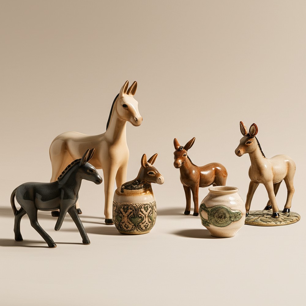 Садовые фигурки ослов