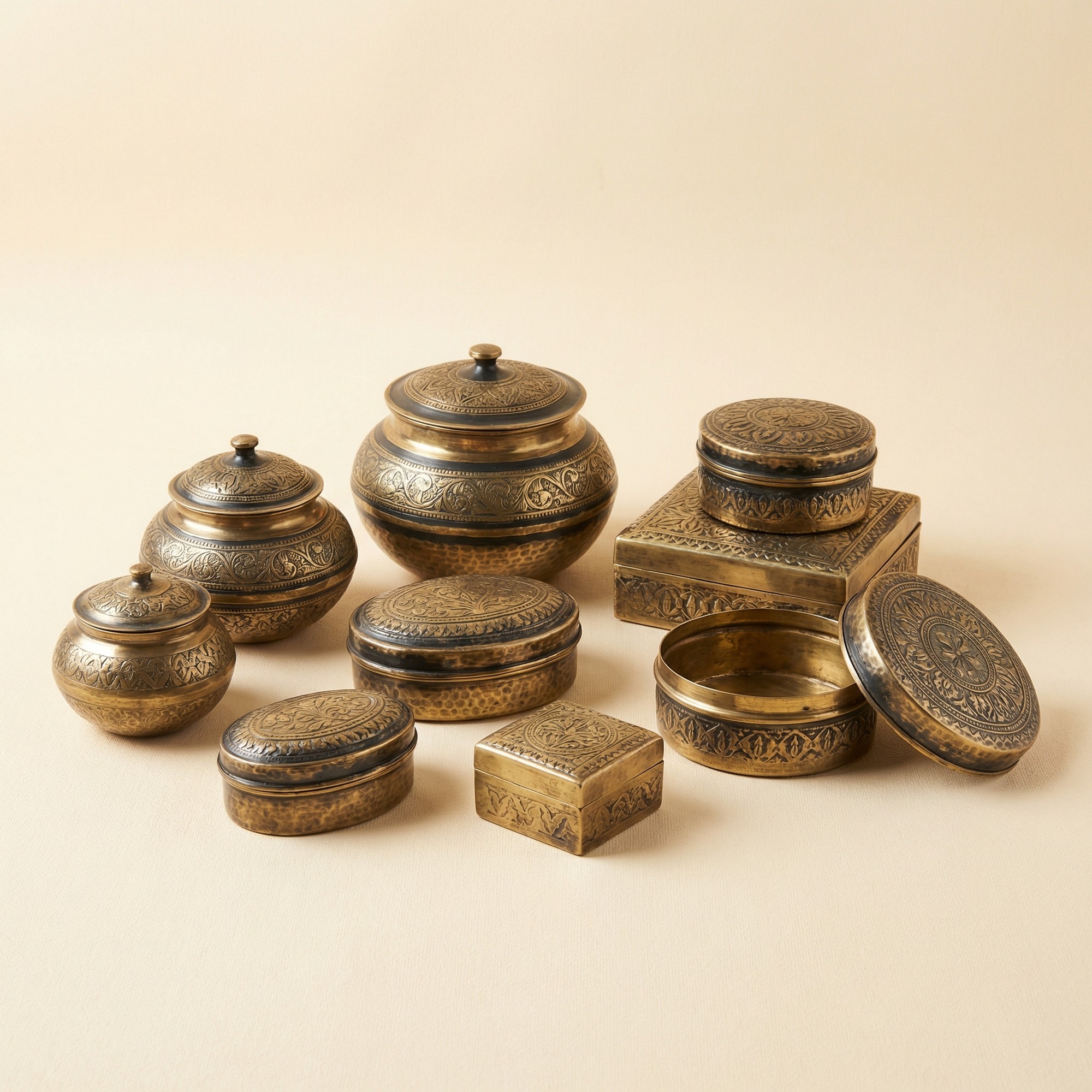 Латунные шкатулки из Индии