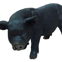 Декоративная садовая фигурка "Черный хряк"