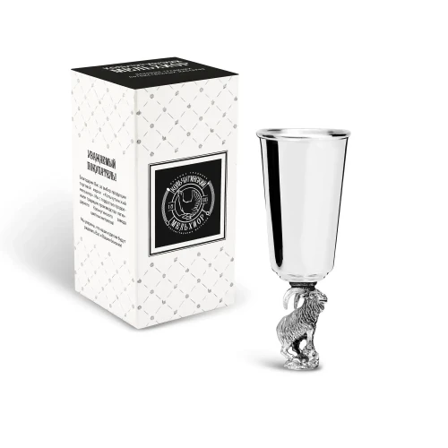 Рюмка "Архар" посеребренная полиров. с черн. Рюмка "Архар" посеребренная полиров. с черн.