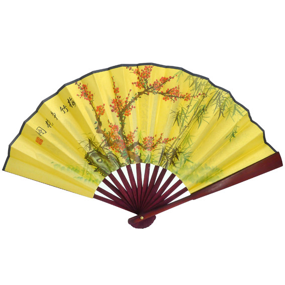 Веер 23х42см дерево, ткань