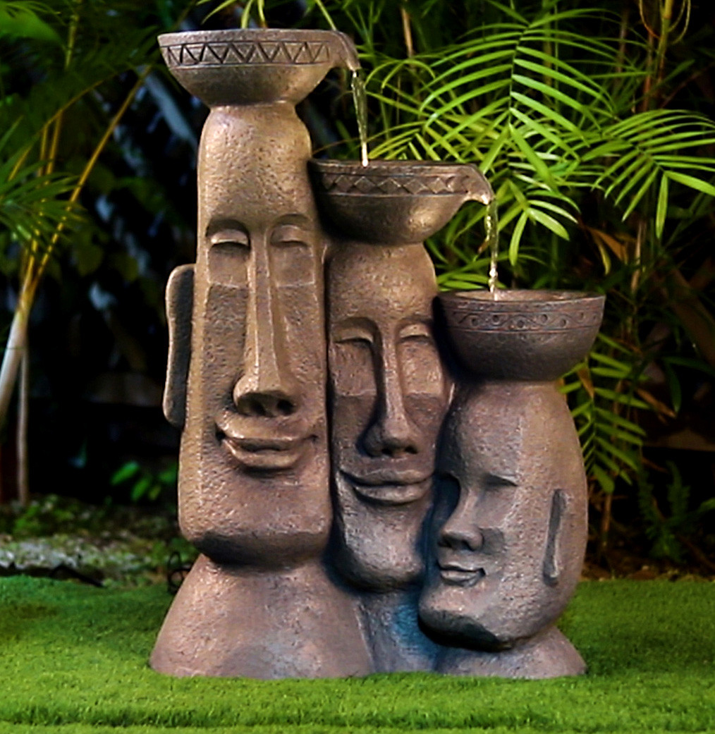 Фонтан декоративный  с подсветкой ''Моаи''