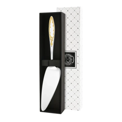 Лопатка для пирожного "Пламя" посеребренная с позолотой