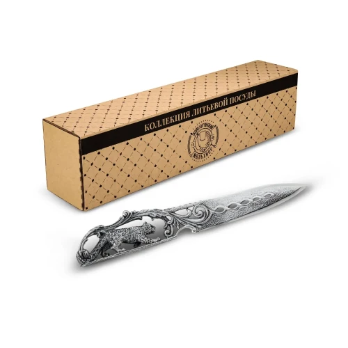 Нож д/писем "Барс" посеребренный полиров. с черн.