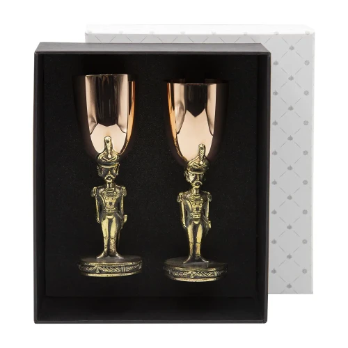 Набор из 2 рюмок "Солдатики" медь-латунь с чернением