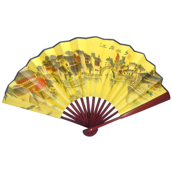 Веер 26х47см дерево, ткань