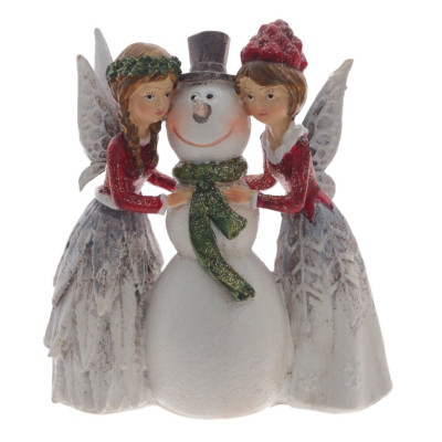 Фигурка декоративная "Феи и снеговик", L9 W4 H10 см