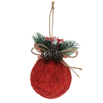 Украшение новогоднее "Шар", набор из 3-х шт, D 7.5 см, L23,5 W8 H11,5 см
