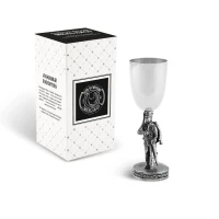 Рюмка "Гусар с трубкой" посеребренная полиров. с черн.