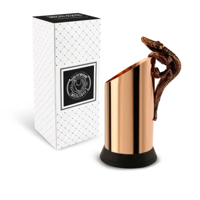 Карандашница "Крокодил" медная с чернением