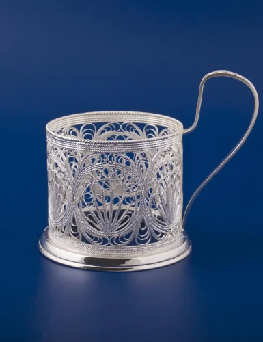 Подстаканник №27 из мельхиора с посеребрением