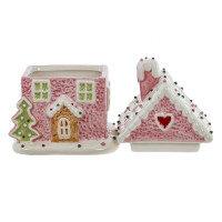 Конфетница "Пряничный дом", 400 мл, L10,5 W10,5 H16 см, 2в.