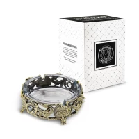 Пепельница "Дракон" латунная с чернением, подарок на Новый год