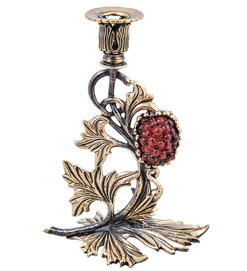 AM-4002 Подсвечник "Виноградная Лоза" (латунь, янтарь)