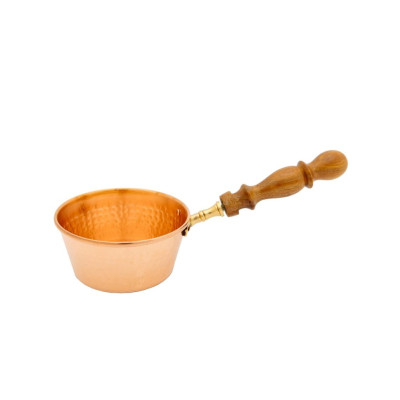 Медный ковш с деревянной съёмной ручкой