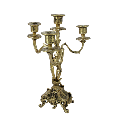 Каминные часы с маятником  с канделябрами "Кафедрал Ново"