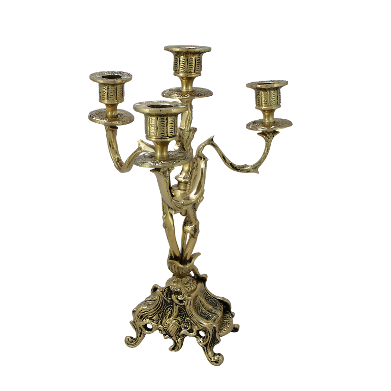 Каминные часы с маятником  с канделябрами "Кафедрал Ново"