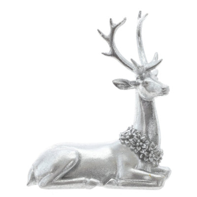 Фигурка декоративная "Серебряный Олень", L17 W8 H20 см