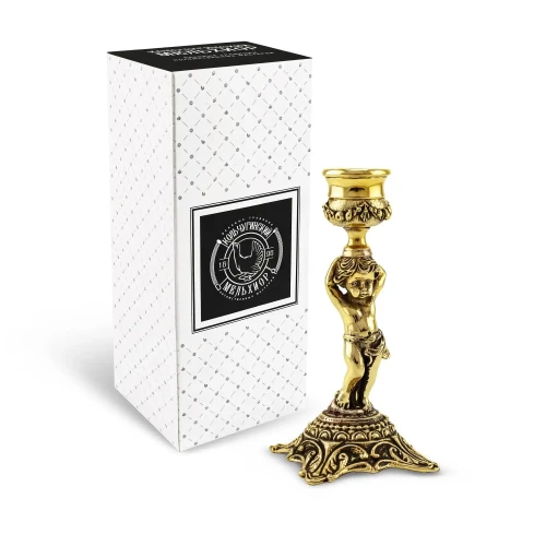 Подсвечник "Ангел" латунный с чернением