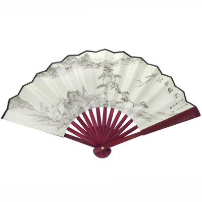 Веер 26х42см дерево, ткань