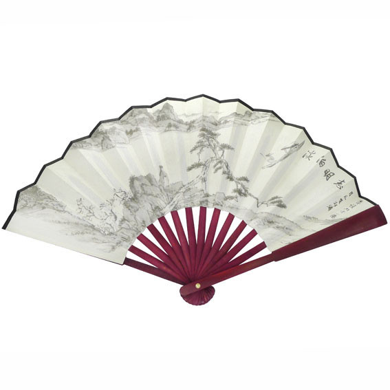 Веер 26х42см дерево, ткань