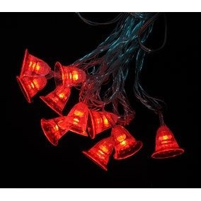Электрогирлянда "Колокольчик", L4 м, (20 красных LED, 2W, шнур прозр 1м, IP20)