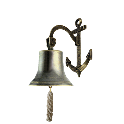 Рында-бульнь на кронштейне Якорь, диаметр 14 см, антик