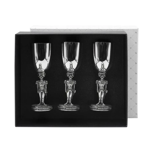 Набор рюмок "Солдатики" посеребренный полированный с чернением