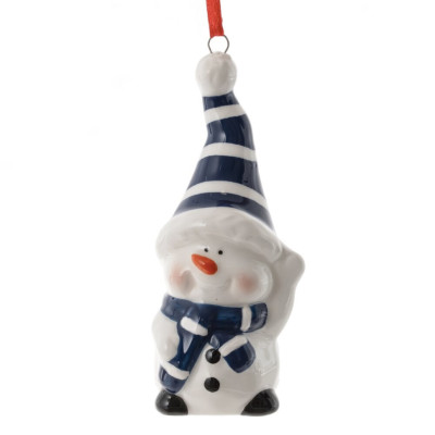 Фигурка декоративная подвесная "Снеговик", L3,5 W4,5 H9,5 см, 3в.