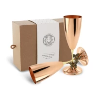 Набор фужеров "Бабочки" медный с чернением