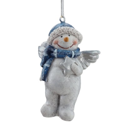Фигурка декоративная подвесная "Снеговик", 2в., L4,5 W3,5 H6,5
