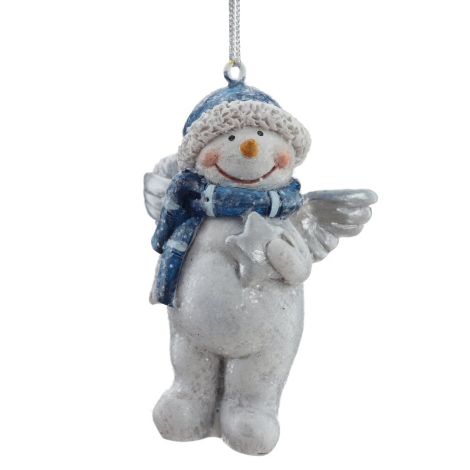 Фигурка декоративная подвесная "Снеговик", 2в., L4,5 W3,5 H6,5