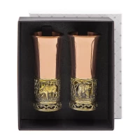 Набор стопок "Лось" медный с чернью 2 предмета