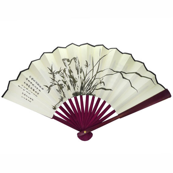 Веер 26х42см дерево, ткань