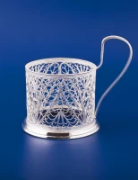 Подстаканник "Филигранный" из мельхиора с посеребрением