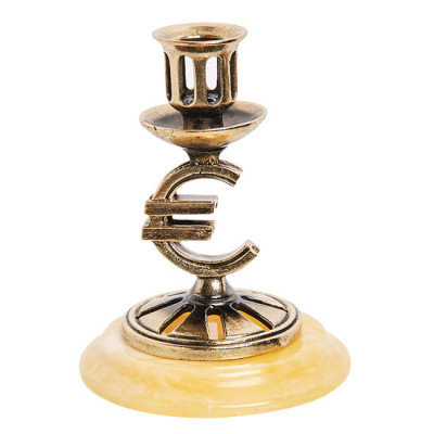 AM-3274/1 Подсвечник "Евро" (латунь, янтарь)