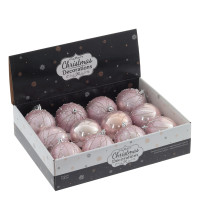 Украшение новогоднее "Шар", набор из 12-ти шт, D 8 см, L35 W27 H9 см