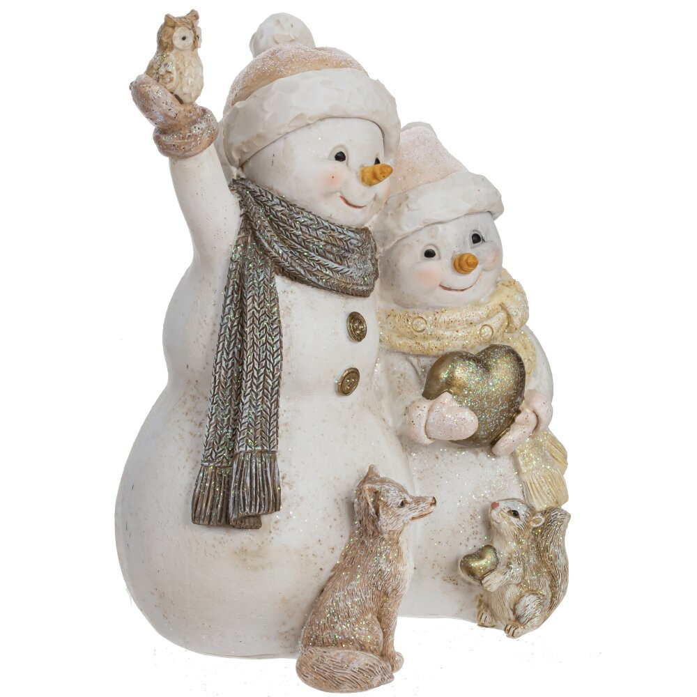 Фигурка декоративная "Снеговики", L12 W9,5 H15,5 см