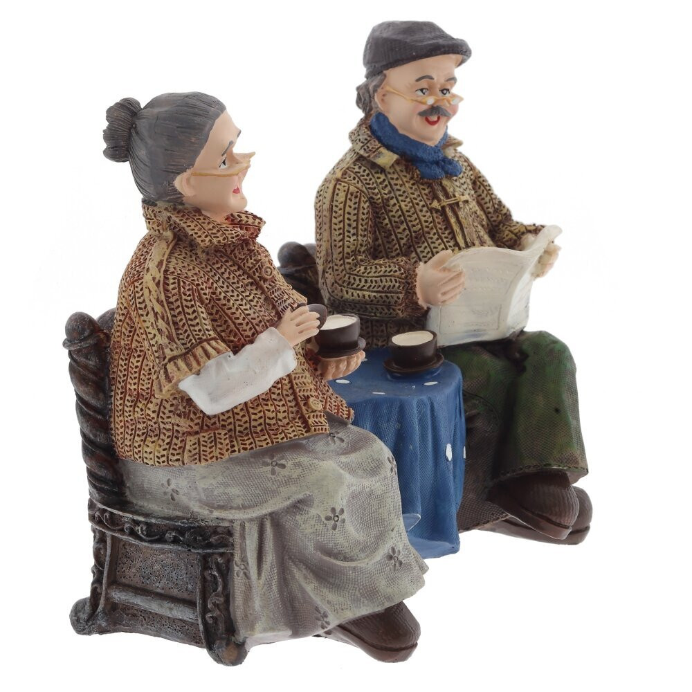 Фигурка декоративная "Бабушка с дедушкой", L18,5 W9 H14 см