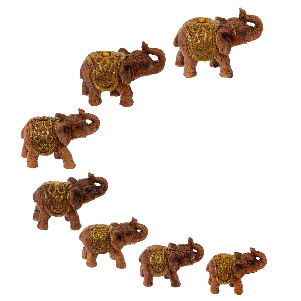 Набор их 7-ми фигурок декоративных "Слон", L20 W7 H21,5 см