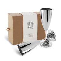 Набор фужеров "Ромашка" медный посеребренный