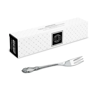 Вилка для фруктов "Серебряная Роза" посеребренная с чернью