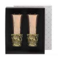 Набор стопок "Кабаны" медный с чернью 2 предмета