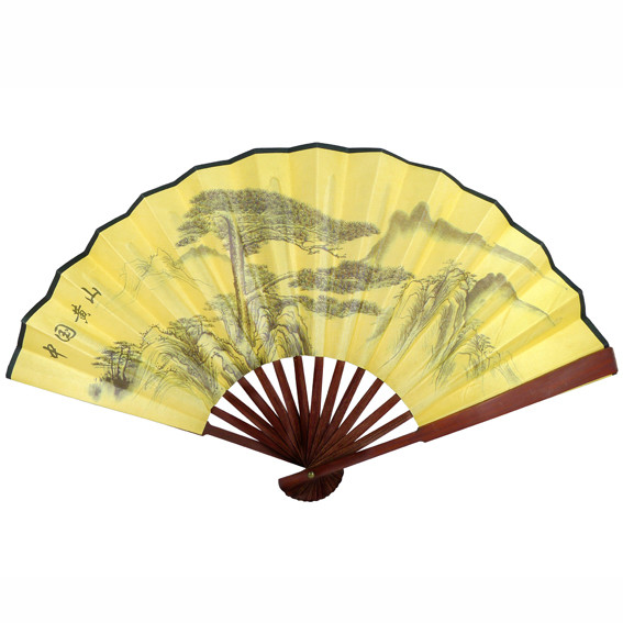 Веер 26х42см дерево, ткань