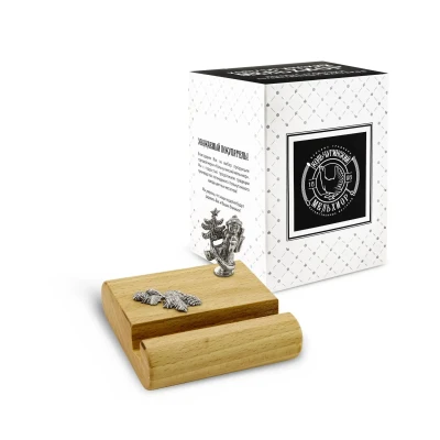 Подставка  для телефона малая "Новогодняя 4" никелированная