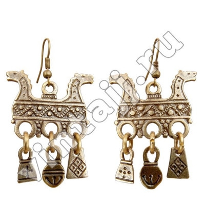 Серьги "Двухголовый коник"