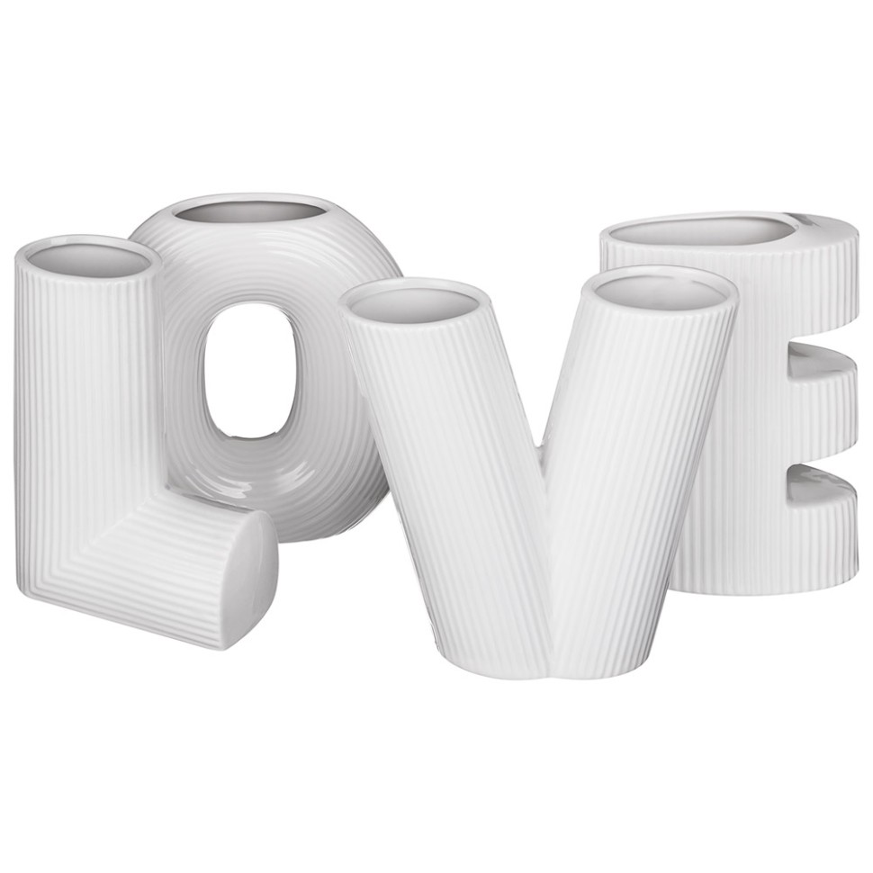 НАБОР ВАЗ "LOVE", ВЫСОТА 15.2СМ ЦВЕТ: БЕЛЫЙ