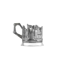 Подстаканник "Индустриальный" посер. полир. с черн.